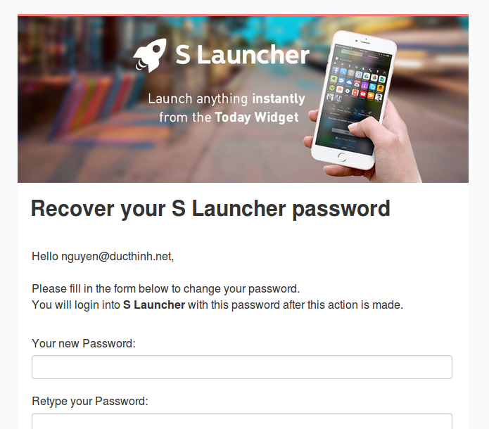 Recovery Password Page